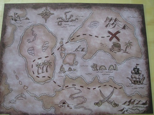 Treasure map placemat from Oriental Trading.