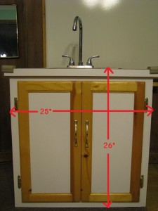 Total height including cabinet base and counter top. 