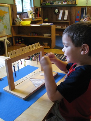 Math area lesson - bead counting